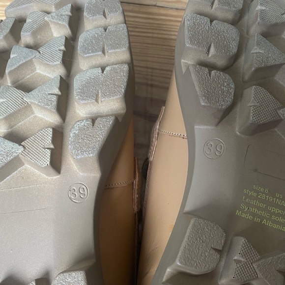 Gem’s Shoes Chunky Loafers Tan Genuine Leather Upper Rubber Sole Size 39 US 8 - Picture 6 of 7